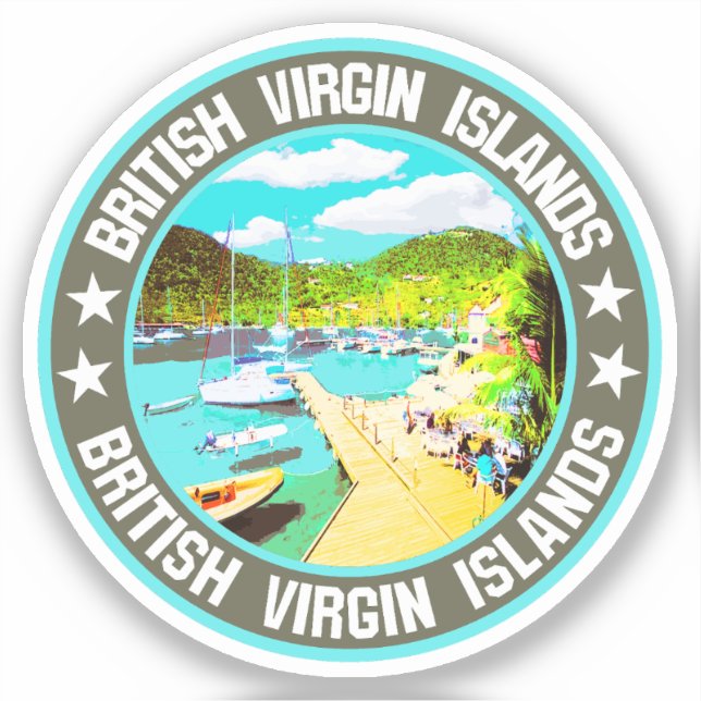 Pegatina Islas Vírgenes Británicas (Anverso)