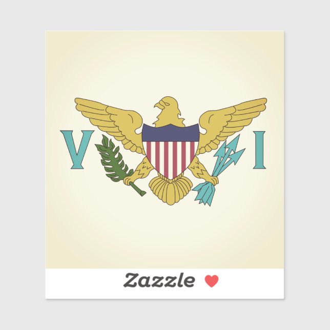 Pegatina Islas Vírgenes de Estados Unidos (Hoja)