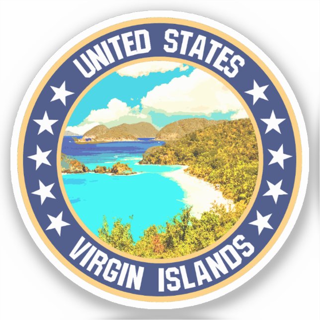 Pegatina Islas Vírgenes de los Estados Unidos (Anverso)