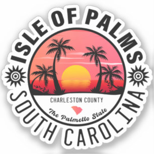 Pegatina Isle of Palms SC Retro Sunset Souvenirs 60