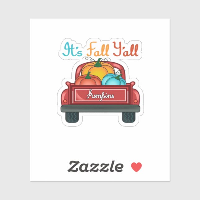 Pegatina It’s Fall Y’all Pumpkin Red (Hoja)