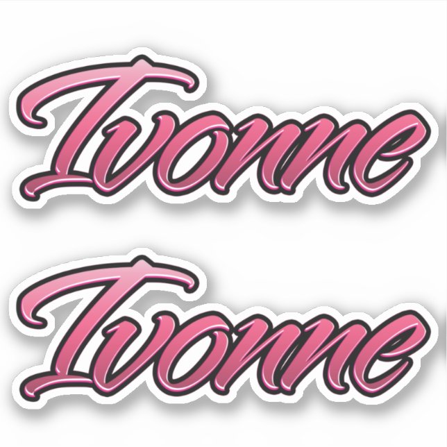 Pegatina Ivonne faded pink Aufkleber Sticker Stickerset (Anverso)