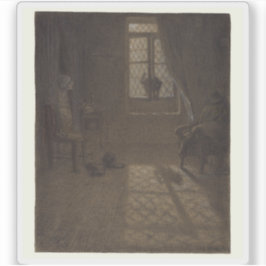 Pegatina J.F. Millet - Le chat (El gato en la ventana)