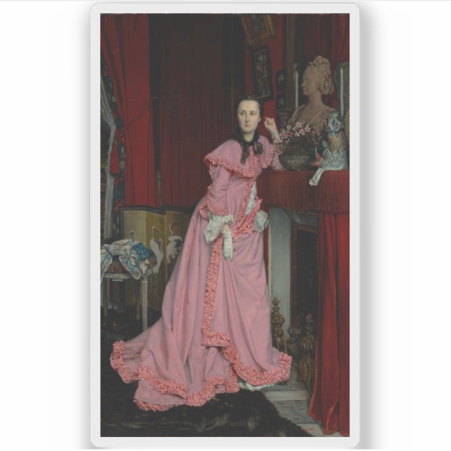 Pegatina J. J. Tissot - Retrato de la marquesa de Miramon (Anverso)