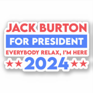 Pegatina Jack Burton para la presidencia 2024