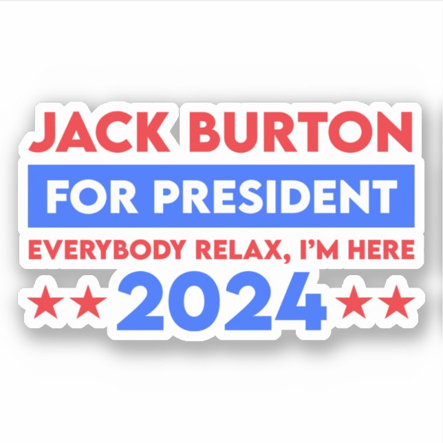 Pegatina Jack Burton para la presidencia 2024 (Anverso)