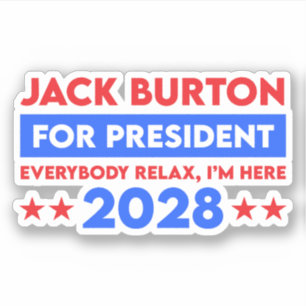Pegatina Jack Burton para la presidencia 2028