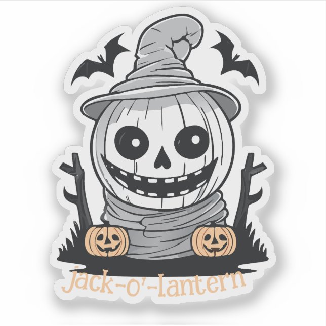 Pegatina Jack-o-lantern (Anverso)