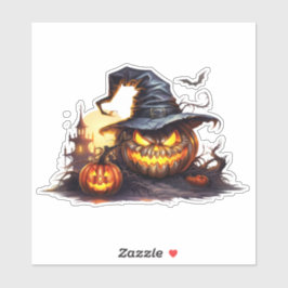 Pegatina jack-o'-lantern antropomórfico