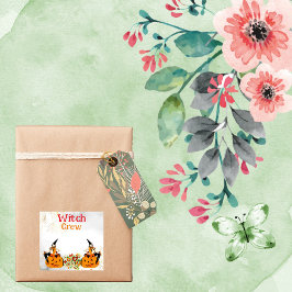 Pegatina Jack O Lanterns, Naranja de Halloween de la bruja 