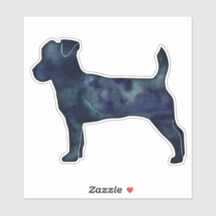 Pegatina Jack Russell Terrier Black Watercolor Silhouette