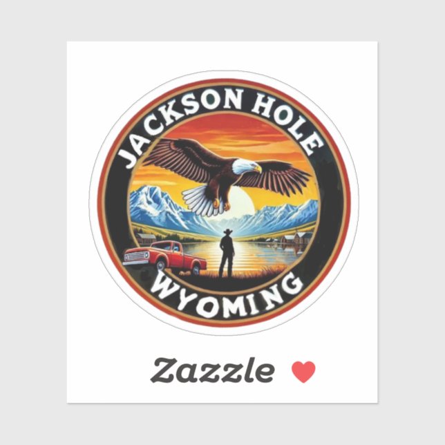 Pegatina Jackson Hole, Wyoming EE.UU. (Hoja)