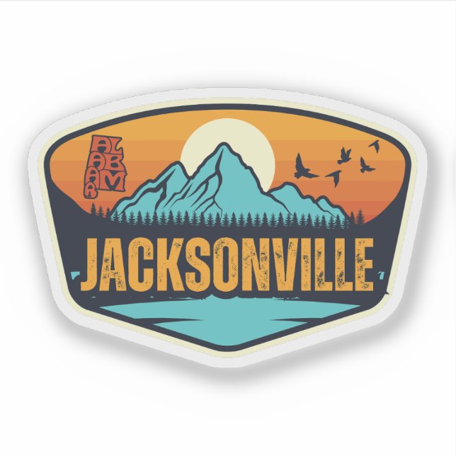 Pegatina Jacksonville, Alabama (Anverso)