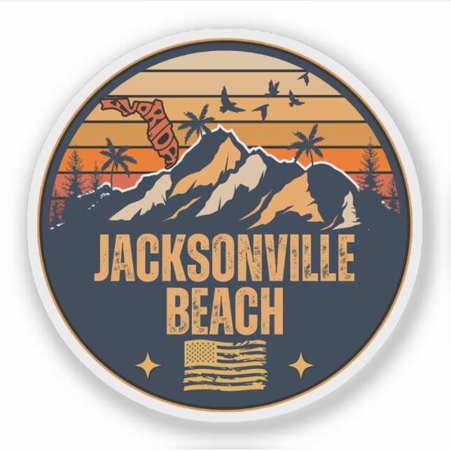 Pegatina Jacksonville Beach, Florida  (Anverso)