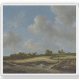 Pegatina Jacob van Ruisdael - Paisaje con un campo de rueda