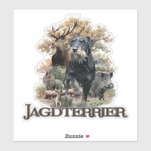 Pegatina Jagdterrier (Hoja)