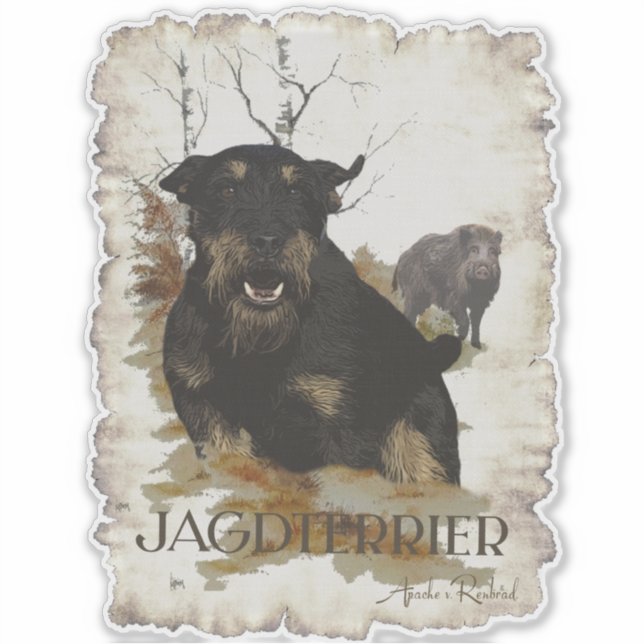 Pegatina Jagdterrier (Anverso)