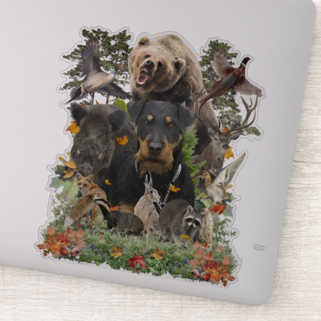 Pegatina Jagdterrier, un miedo de caza alemán (Detalle)