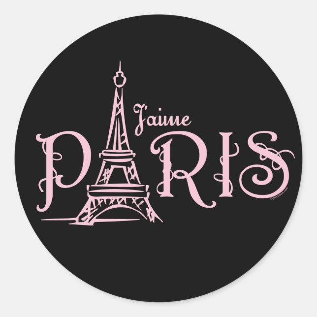 Pegatina J'aime Paris (Oscuro) (Anverso)