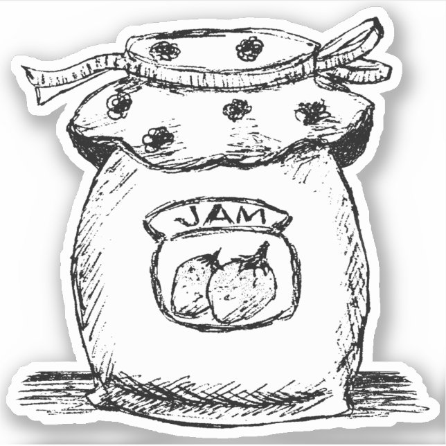 Pegatina Jam Jar Sketch (Anverso)
