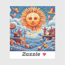 Pegatina Jam oceánica sacudida por el sol: el arte de un fe