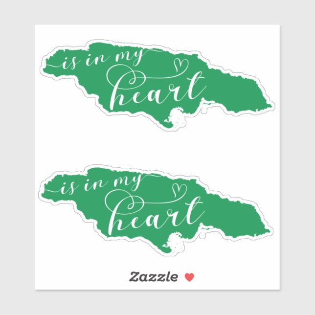 Pegatina Jamaica Está En Mi Corazón (Hoja)