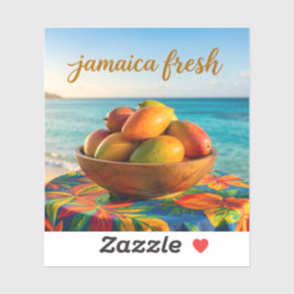 Pegatina Jamaica mango fresco junto al mar