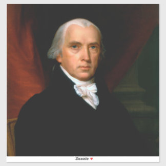Pegatina James Madison el 4º Presidente: América Colonial