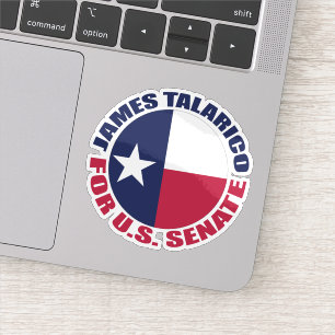 Pegatina James Talarico para portátil con bandera de Texas 