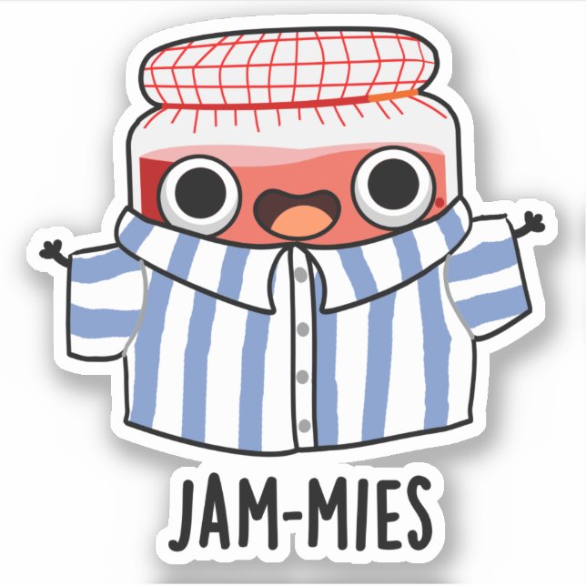 Pegatina Jammies Funny Pajama Jam Pun (Anverso)