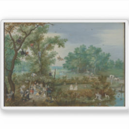 Pegatina Jan Brueghel el anciano - Compañía de cerezos en u