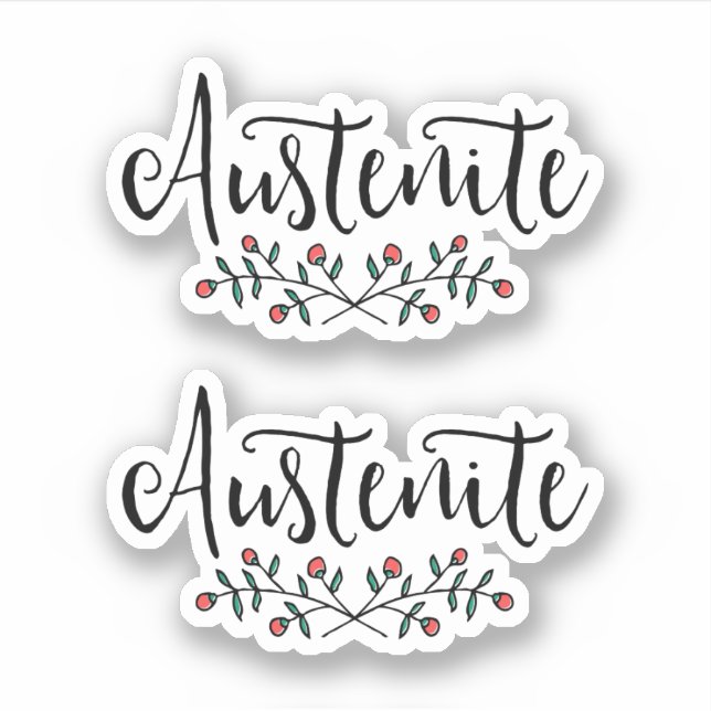 Pegatina Jane Austen Floral Austenite (Anverso)