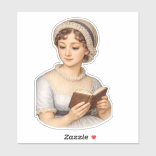 Pegatina Jane Austen leyendo