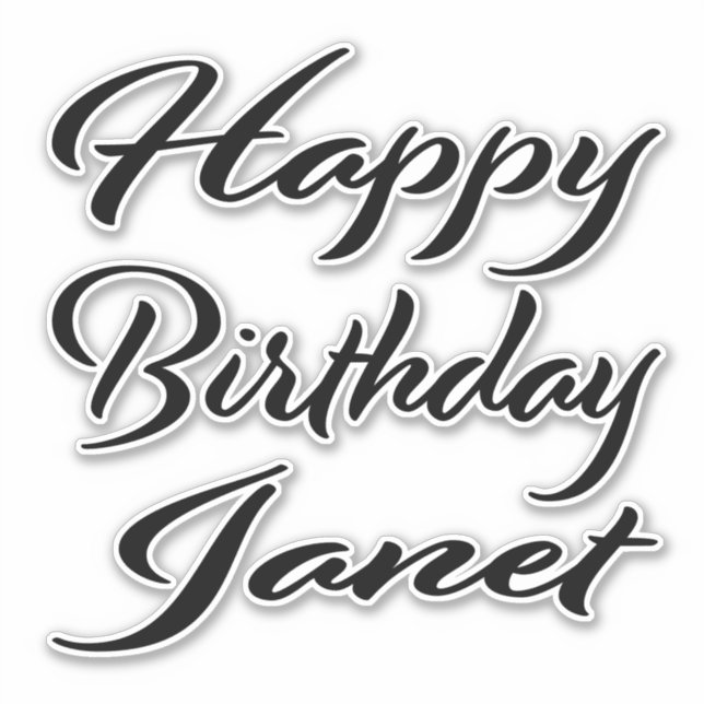 Pegatina Janet Name Vorname black Sticker Geburtstag (Anverso)