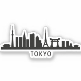 Pegatina Japan Cityscape Travel | Tokyo Skyline Silhouette