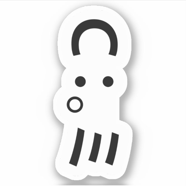 Pegatina japonés komoji del emoticono Octopus (Anverso)