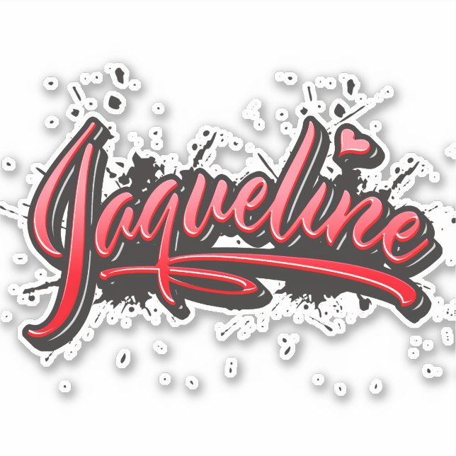 Pegatina Jaqueline red Heart Graffiti Aufkleber Sticker (Anverso)