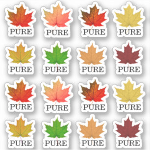 Pegatina Jarabe de arce Jug Toppers Maple Leaf PURE Pegatin