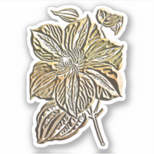 Pegatina Jardín de flores Metalizado doradas Arte botánic
