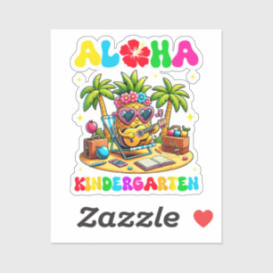 Pegatina Jardín de infancia Aloha Piña Hawái Vuelta al cole