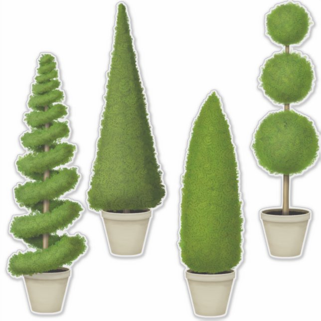 Pegatina Jardín encantador de la colección de Topiary Cypre (Anverso)