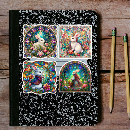 Pegatina Jardín Fantasy Bunny Stained Glass Easter