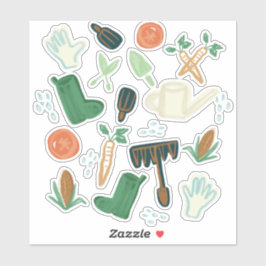 Pegatina Jardinería acuarela