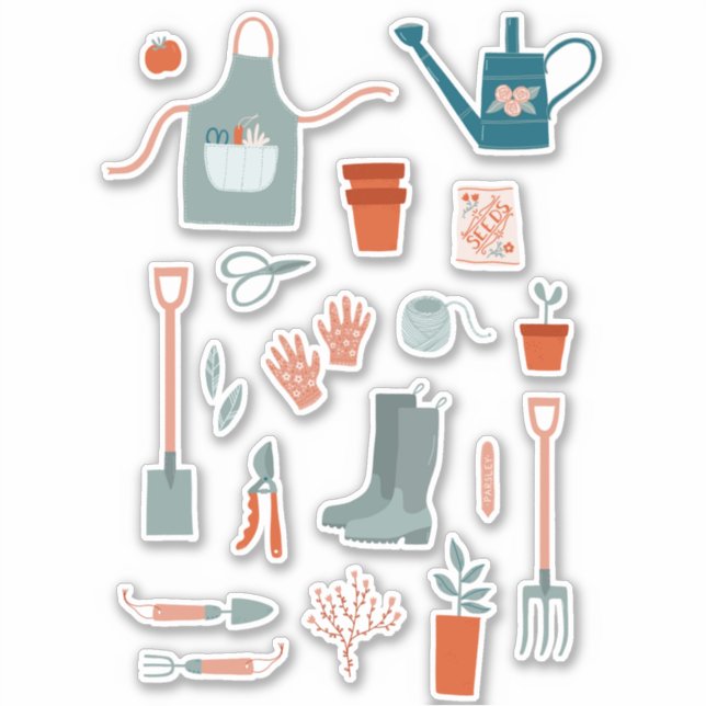 Pegatina Jardinería divertida (Anverso)