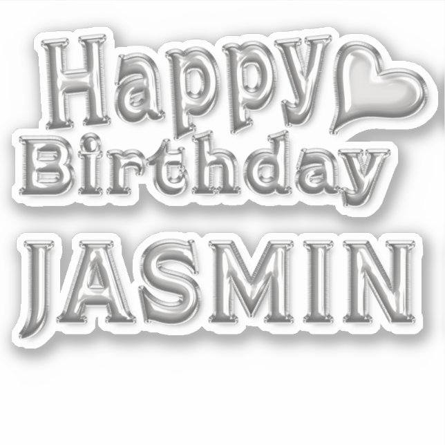 Pegatina Jasmin Happy Birthday silver Aufkleber Sticker (Anverso)