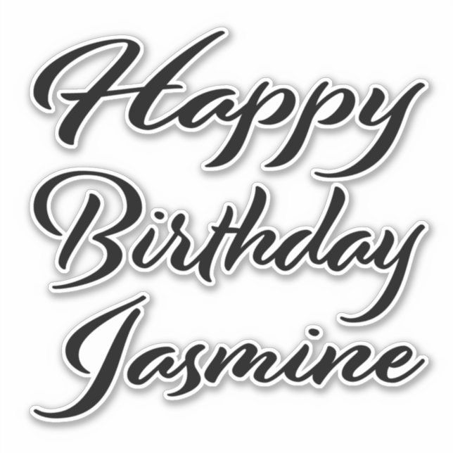Pegatina Jasmine Name Vorname black Sticker Geburtstag (Anverso)
