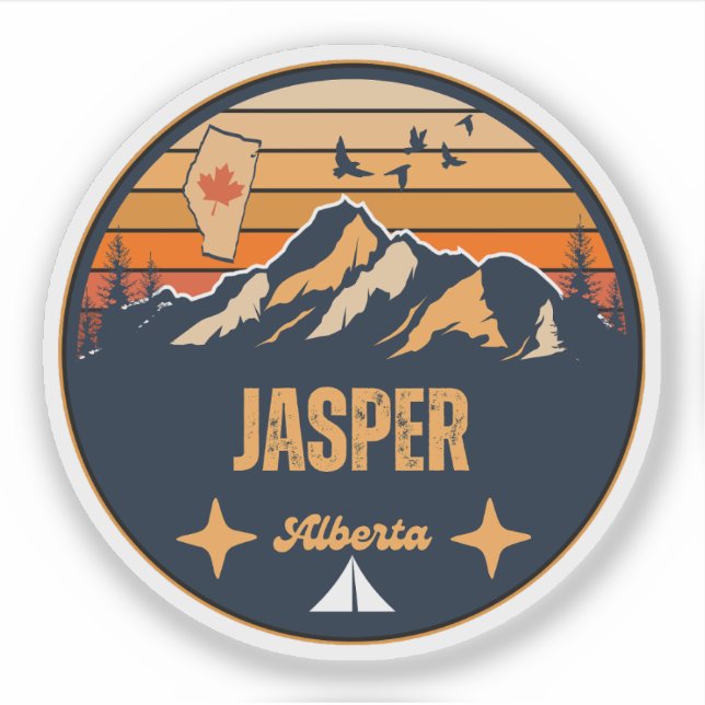 Pegatina Jasper, Alberta (Anverso)