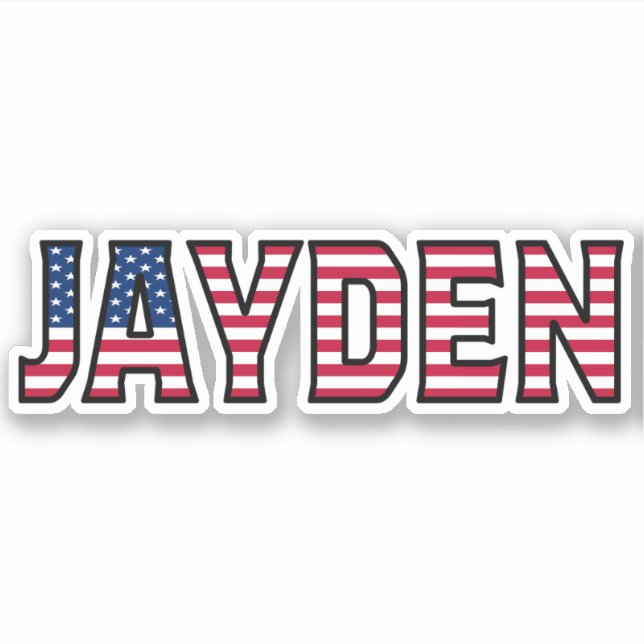Pegatina Jayden Name Vorname USA Sticker Stickerset (Anverso)