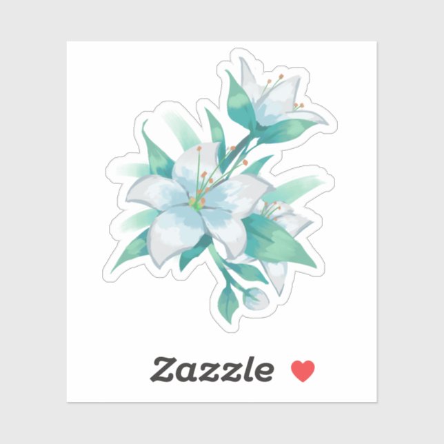 Pegatina Jazmín blanco (Hoja)