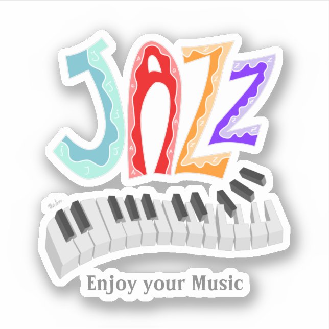 Pegatina Jazz Lettering Sticker (Anverso)